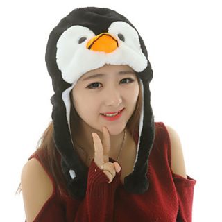 Unisex Cute Black Penguin Warm Fuzzy Kigurumi Aminal Beanie