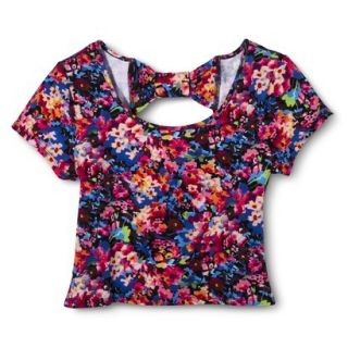 Xhilaration Juniors Bow Back Cropped Tee   Scattered Floral XL(15 17)