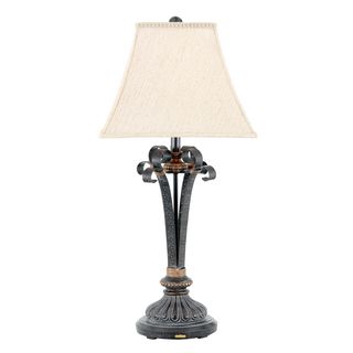 Navarra 1 light Black Table Lamp (ResinNumber of lights: One (1)Requires one (1) 100 watt A21 medium base 3 way bulb (not included) Dimensions: 32 inches high x 15 inches deep Shade: 8 x 15 x 12Weight: 9.5 pounds)