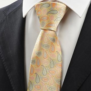 Tie New Year Colorful Paisley Light Golden Mens Tie Suit Necktie Wedding Gift