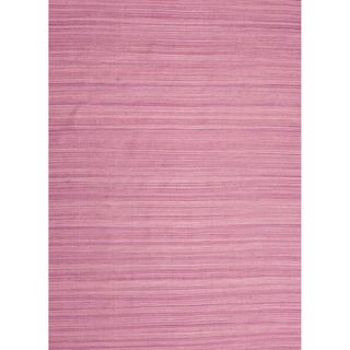 Handmade Flat Weave Solid Pattern Pink/ Purple Rug (2 X 3)