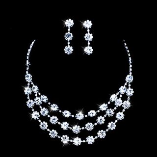 Alloy With Rhinestones Jewelry Set,Including Necklace And Earrings