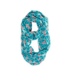Turquoise AEO Factory Printed Loop Scarf, Womens One Size