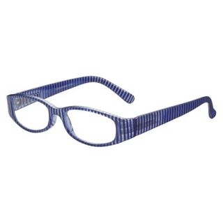 ICU Nautical Blue Striped Rectangle Reading Glasses With Case   +1.75