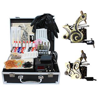 2 Tattoo Machine Kits with Top Quality LCD Power Supply