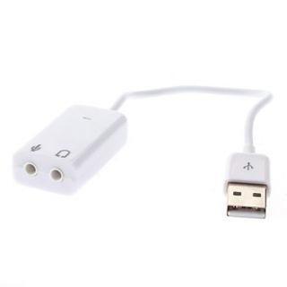 USB 2.0 7.1 Channel External Sound Audio Mic Adapter
