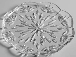 Princess House Crystal Highlights (Plain) Dessert Plate   Cut, Heavy Lead