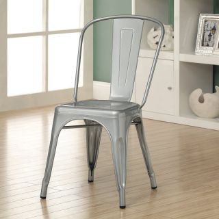 Monarch Silver Metal 33 in. Cafe Chairs   Set of 2   I 2412