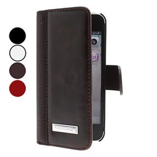 Elegant Design PU Leather Full Body Case with Card Slot for iPhone 5/5S (Assorted Colors)