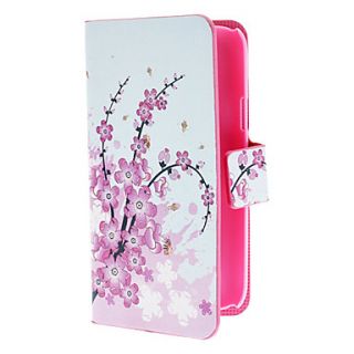 Mini Elegant Flower Pattern PU Leather Case with Magnetic Snap and Card Slot for Samsung Galaxy S4 mini I9190
