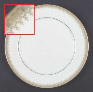 Noritake Jennifer Dinner Plate, Fine China Dinnerware   Green Scrolls On Green