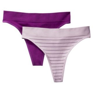 Gilligan & OMalley Womens 2 Pack Seamless Thong   Haywire Purple M