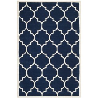 Safavieh Handmade Moroccan Chatham Dark Blue Wool Geometric Rug (5 X 8)