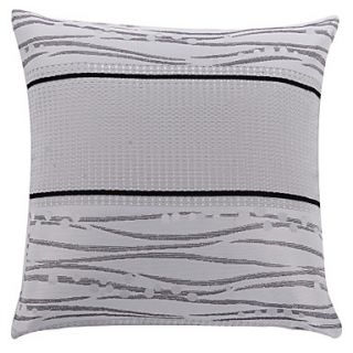 18 Square Modern Plaid and Striped Gray Polyester Decorative Pillow Cover