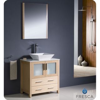 Fresca Torino 30 inch Light Oak Modern Bathroom Vanity With Vessel Sink