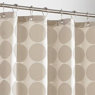 Shower Curtain Beige Dots Thick Fabric Water resistant W71 x L71