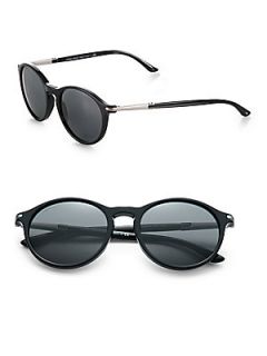 Giorgio Armani Round Acetate Sunglasses   Black
