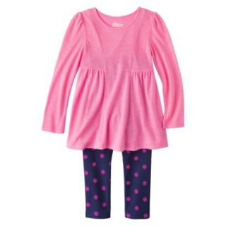 Circo Infant Toddler Girls 2 Piece Top and Legging Set   Pink 24 M