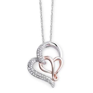 Infinite Promise 1/10 CT. T.W. Diamond Double Heart Infinity Pendant, Womens