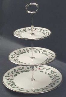 Lenox China Holiday (Dimension) 3 Tiered Serving Tray (DP, SP, BB), Fine China D