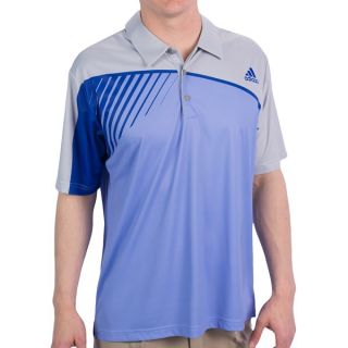 Adidas Golf US Open Polo Shirt   Climalite(R)  Short Sleeve (For Men)   CHROME/PERIWINKLE/BLUEBONNET (L )