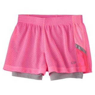 C9 by Champion Girls 2 Fer Mesh Short   Pink L