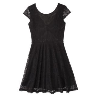 Xhilaration Juniors Open Back Lace Dress   Black M(7 9)