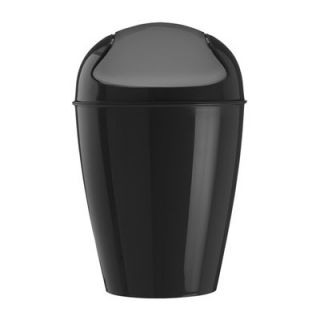 Koziol Del Swing Top Wastebasket 57775 Color: Solid Black