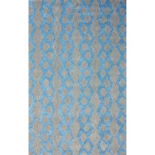 Nuloom Handmade Lattice Blue Cotton Rug (76 X 96) (GreyPattern: AbstractTip: We recommend the use of a non skid pad to keep the rug in place on smooth surfaces.All rug sizes are approximate. Due to the difference of monitor colors, some rug colors may var