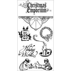 Hampton Art Christmas Emporium Cling Stamps (BlackMaterials: Rubber Package includes one (1) sheet of cling stampsMounts to acrylic block (not included)Dimensions: 8 inches high x 4 inches wideImported )