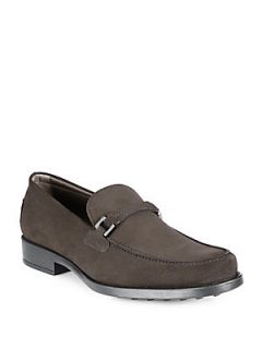 Tods Boston Suede Loafers   Dark Brown