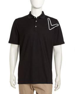Short Sleeve Logo Golf Polo, Caviar