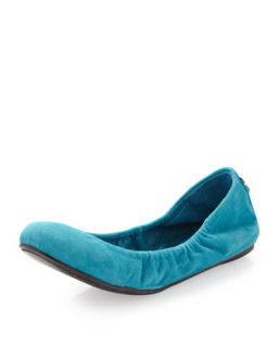 Molly Suede Flat, Dark Teal