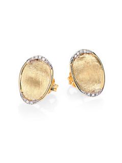 Marco Bicego Lunaria Diamond & 18K Yellow Gold Earrings   Gold