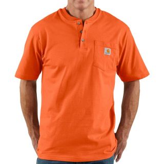 Carhartt Workwear Henley Shirt   Short Sleeve (For Men)   ORANGE (XL )