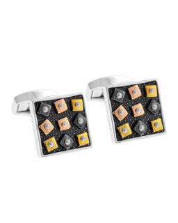 Swivel Square Cuff Links, Gunmetal