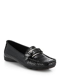 Stuart Weitzman Loadmoc Patent Loafers   Black