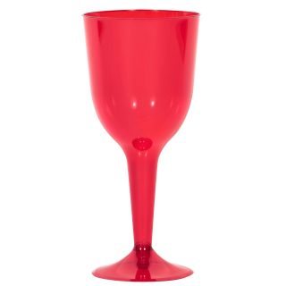 Red 10 oz. Premium Plastic Wine Glasses