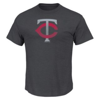 MLB Mens Minnesota Twins Crew Neck T Shirt   Grey (XXL)