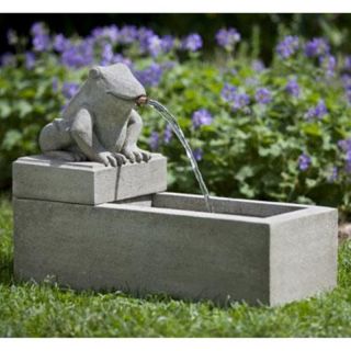 Campania International Frog Plinth Cast Stone Fountain   FT 134 AL
