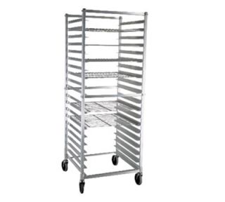 New Age Mobile Full Height Donut Screen Rack w/ Open Sides & (20)24x24 Pan Capacity