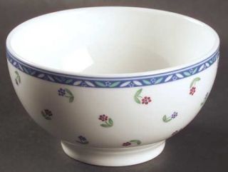 Villeroy & Boch Adeline Rice Bowl, Fine China Dinnerware   Blue Band, Cream Rim