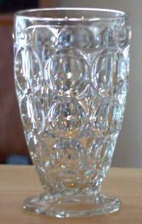 Jeannette Thumbprint Juice Glass   Clear,All Over Thumbprints,No Trim