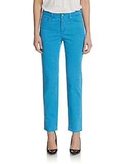 Alisha Printed Fitted Ankle Jeans   Brilliant Blue