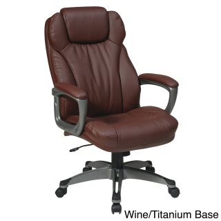 Office Star Products Work Smart Eco Leather Seat And Back Executive Chair Model Ech8580 (Black, espresso, wineWeight capacity: 250 poundsDimensions: 48.5 inches high x 27 inches wide x 29.5 inches deepSeat dimensions: 21.5 inches wide x 19 inches deep x 4