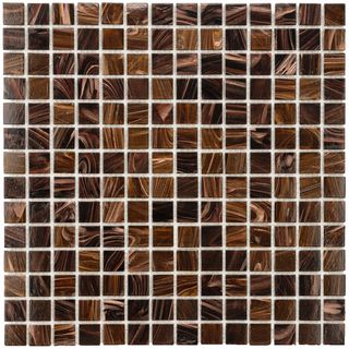 Somertile 12x12 in Cuivre 1 in Brown Gold Translucent Glass Mosaic Tile (case Of 13)