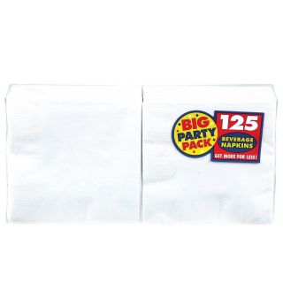 Frosty White Big Party Pack   Beverage Napkins