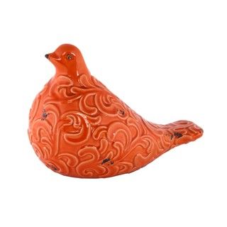 Privilege Vintage Orange Ceramic Bird (Vintage orangeType IndoorMaterials CeramicDimensions 10.5 inches x 6.5 inches x 7.5 inches )