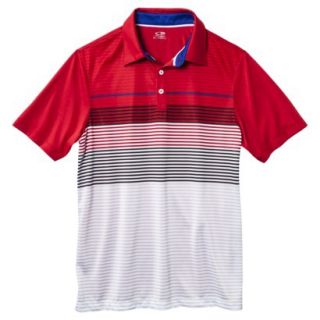 C9 by Champion Mens Advanced Striped Golf Polo Shirt   Red XL