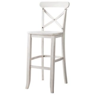 Barstool: French Country X Back Bar Stool   White
